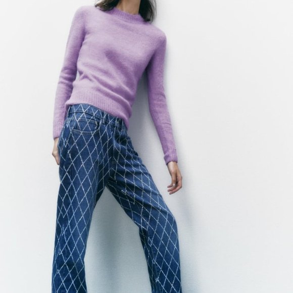 NWT ZARA ALPACA AND WOOL BASIC SWEATER TAUPE BROWN - REF. 5755/134 S - Picture 6 of 6